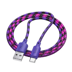 Kabel USB A do USB C Hoco 3A 1 m X116 gradient fioletowy