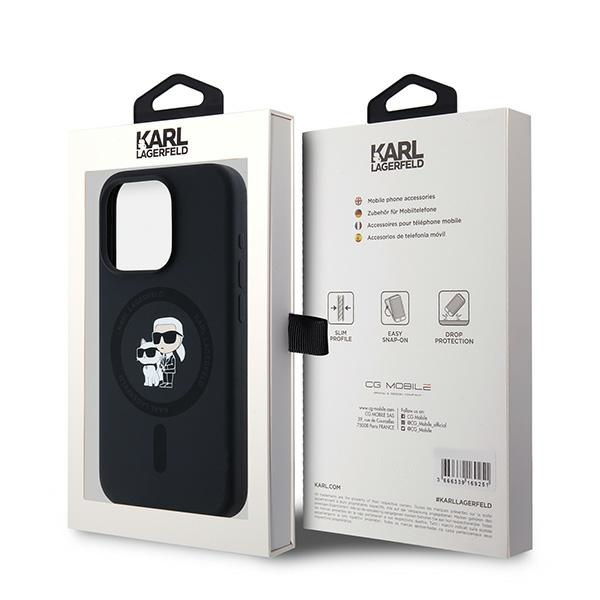 KARL LAGERFELD KLHMP15LSCMKCRHK IPHONE 15 PRO 6.1" CZARNY/BLACK HARDCASE SILICONE KARL & CHOUPETTE MAGSAFE