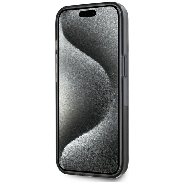 Etui Karl Lagerfeld Liquide Glitter      Monogram Gradient do iPhone 15 czarny