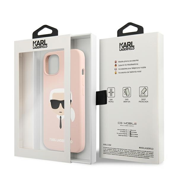 KARL LAGERFELD KLHCP13SSLKHLP IPHONE 13 MINI 5,4" JASNORÓŻOWY/LIGHT PINK HARDCASE SILICONE KARL`S HEAD