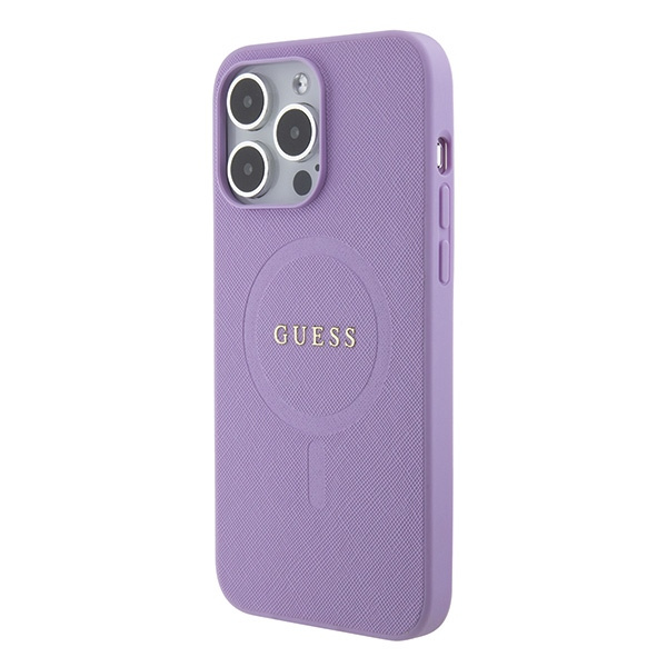Guess GUHMP15LPSAHMCU iPhone 15 Pro 6.1" fioletowy/purple hardcase Saffiano MagSafe