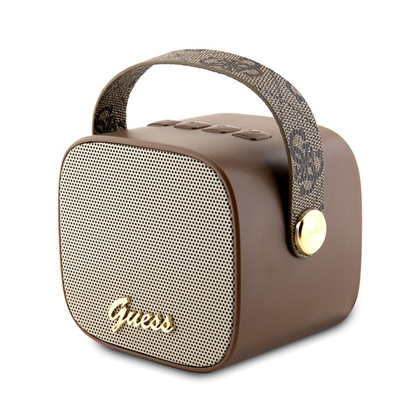 Guess głośnik Bluetooth GUWSB2P4SMWSpeaker mini brązowy/bown 4G Leather Script Logo with Strap