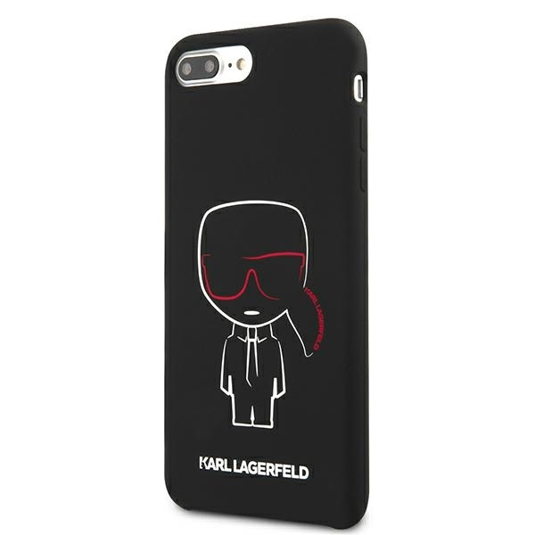 KARL LAGERFELD KLHCI8LSLKCBK  IPHONE 7/8 PLUS HARDCASE CZARNY/BLACK SILICONE KARL ICONIC
