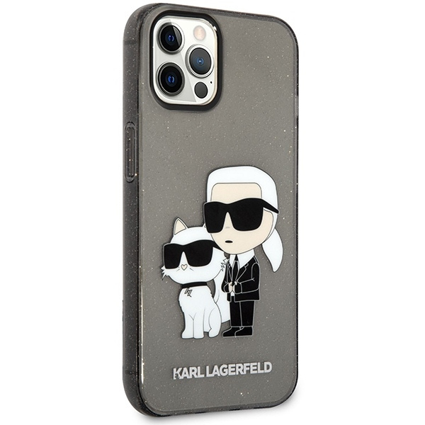 KARL LAGERFELD KLHCP12MHNKCTGK IPHONE 12 /12 PRO 6,1" CZARNY/BLACK HARDCASE GLITER KARL&CHOUPETTE