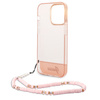 Guess GUHCP14XHGCOHP iPhone 14 Pro Max6,7" różowy/pink hardcase Translucent Pearl Strap