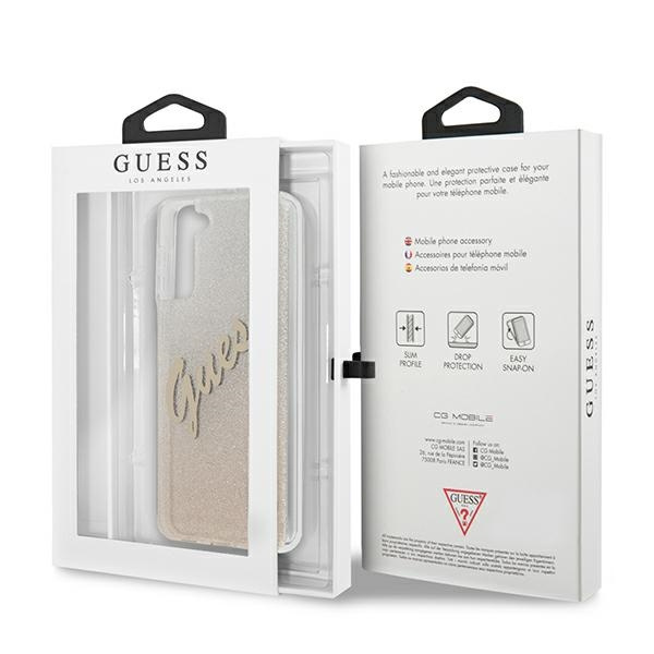Guess GUHCS21MPCUGLSGO S21+ G996złoty/gold hardcase Glitter Gradient Script