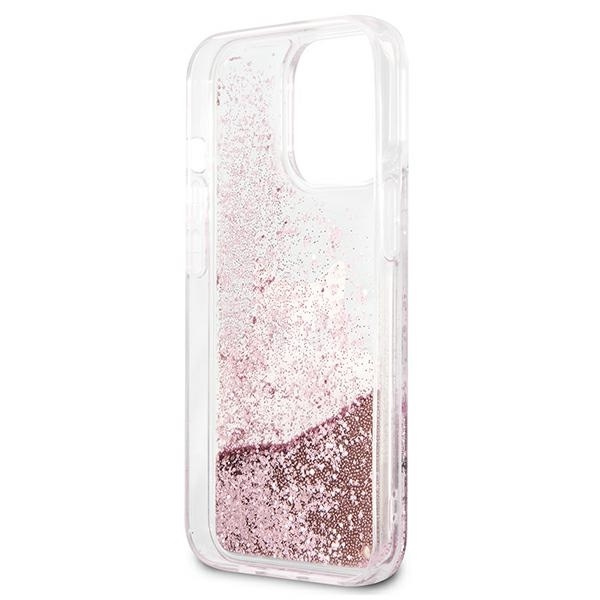 KARL LAGERFELD KLHCP13XPABGNU IPHONE 13 PRO MAX 6,7" RÓŻOWY/PINK HARDCASE PEEK A BOO LIQUID GLITTER