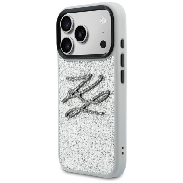 Etui Karl Lagerfeld IML Glitter KL       Diamond Logo do iPhone 17 Pro srebrny
