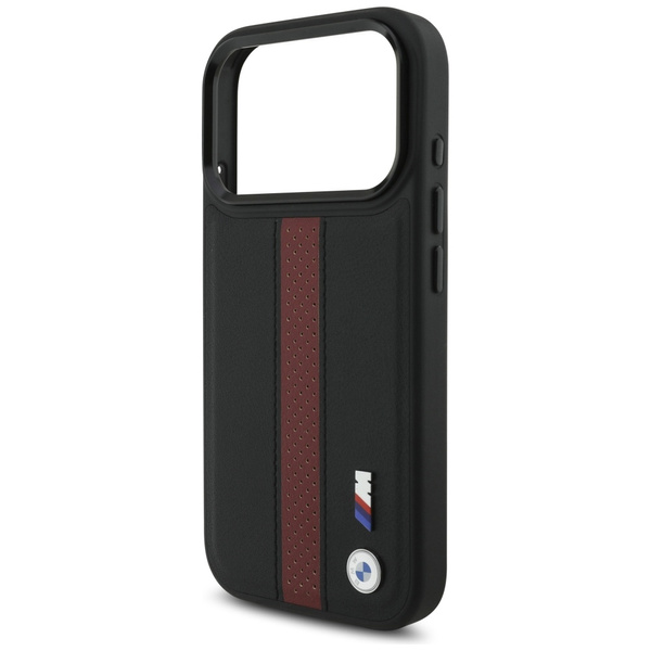 Etui BMW M Perforated Stripe Logo        MagSafe do iPhone 17 Pro czerwony