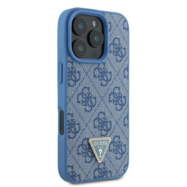Guess GUHCP16LP4TDSCPB iPhone 16 Pro6.3" niebieski/blue hardcase Leather Metal Logo Strass Crossbody