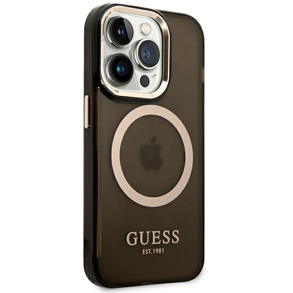 Guess GUHMP14XHTCMK iPhone 14 Pro Max6,7" czarny/black hard case Gold Outline Translucent MagSafe