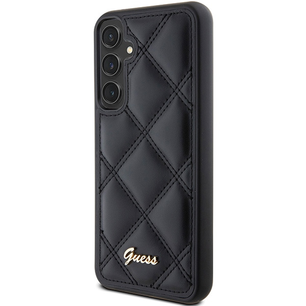 Guess GUHCS23FEPSQSQSK S23 FE S711czarny/black hardcase Quilted Metal Logo