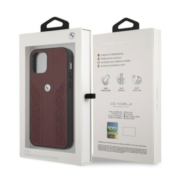 Etui BMW BMHCP12MRSPPR iPhone 12/12 Pro6,1" czerwony/red hardcase Leather Curve Perforate