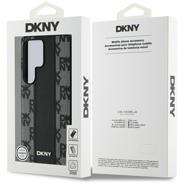 Etui DKNY Leather Checkered Pattern      MagSafe do Samsung Galaxy S25 Ultra czarny
