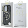 Etui Guess IML Metal Glitter 4G Circle   Triangle MagSafe do iPhone 16 Pro czarny