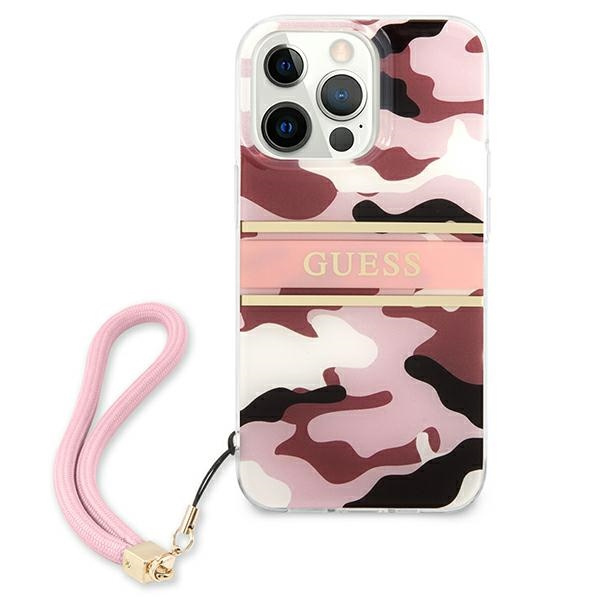Guess GUHCP13XKCABPI iPhone 13 Pro Max6,7" różowy/pink hardcase Camo Strap Collection