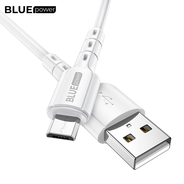 BLUE POWER KABEL USB C DO MICRO USB BLDU01 2.4A 1M BIAŁY