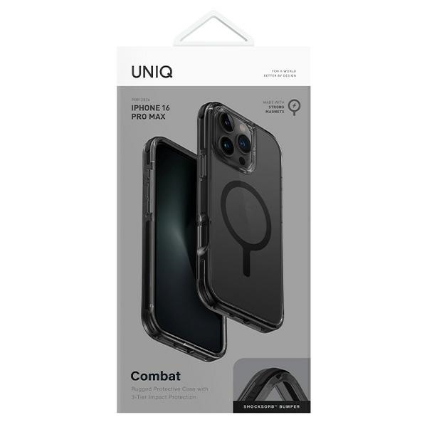 UNIQ etui Combat iPhone 16 Pro Max 6.9" Magclick Charging czarny/carbon black