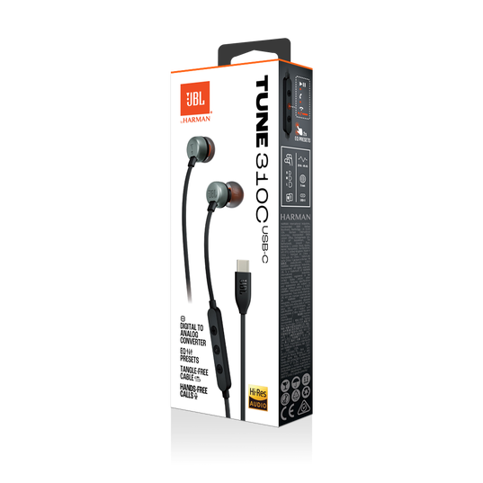 JBL Tune 310C Black Wired Headphones