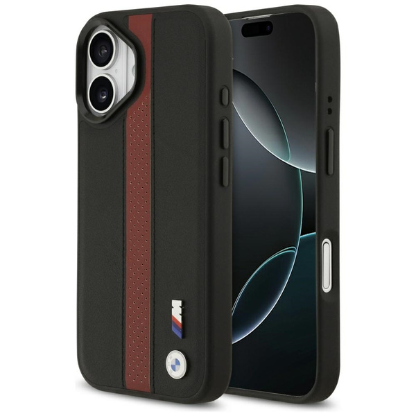 Etui BMW M Perforated Stripe Logo        MagSafe do iPhone 17 czerwony