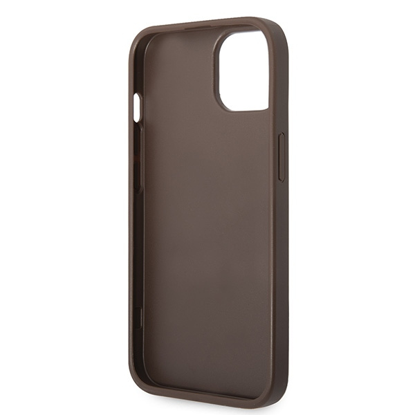 Guess GUHCP15MG4GFBR iPhone 15 Plus / 14 Plus 6.7" brązowy/brown hard case 4G Metal Gold Logo