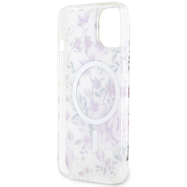 Guess GUHMP14SHCFWST iPhone 14 / 15 / 136.1" transparent hardcase Flower MagSafe