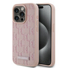 Karl Lagerfeld KLHMP15LPKHPORPP iPhone 15 Pro 6.1" hardcase różowy/pink Leather Monogram Metal Logo