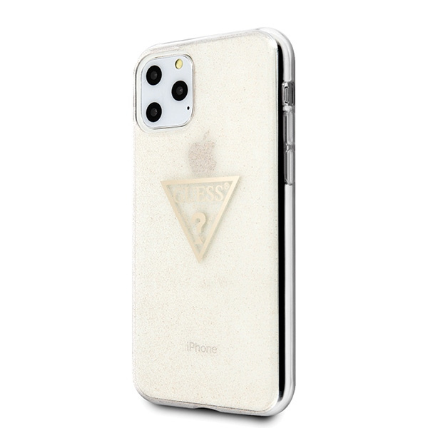 Guess GUHCN58SGTLGO iPhone 11 Prozłoty/gold hard case Glitter Triangle