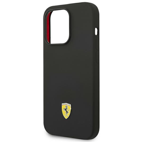 Ferrari FEHCP14LSIBBK iPhone 14 Pro 6.1" black/black hardcase Silicone Metal Logo