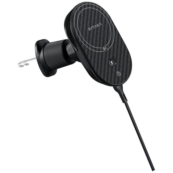 Uchwyt samochodowy z ładowarką bezprzewodową PITAKA MagEZ Pro 2 Qi2 15W NFC Magsafe czarno szary