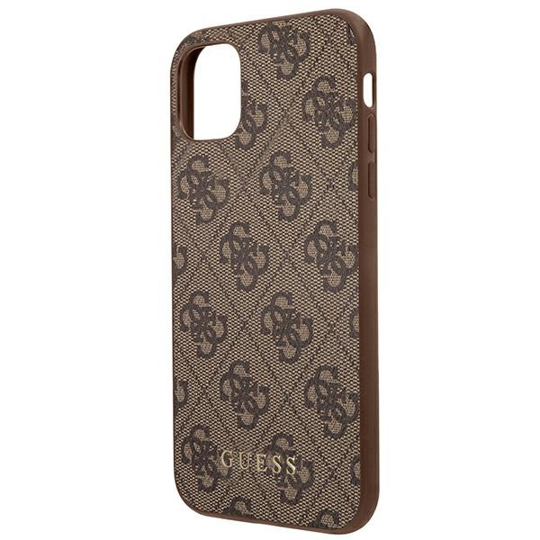 Guess GUHCN61G4GFBR iPhone 11 / Xr 6,1"brązowy/brown hard case 4G Metal Gold Logo