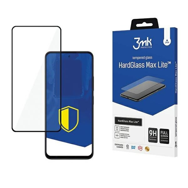 3MK HARDGLASS MAX LITE POCO M6 5G CZARNY/BLACK FULLSCREEN GLASS LITE
