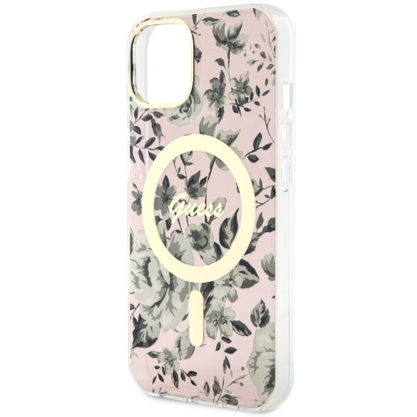 Guess GUHMP14MHCFWSP iPhone 14 Plus/ / 15 Plus 6.7" różowy/pink hardcase Flower MagSafe