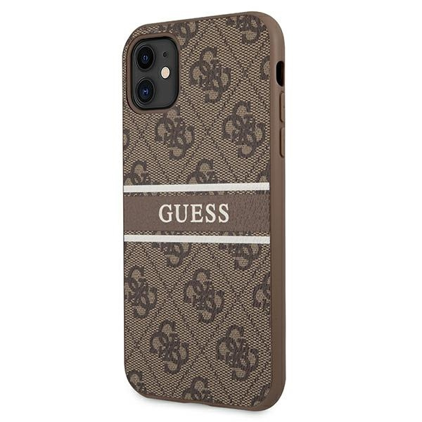 Guess GUHCN614GDBR iPhone 11 / Xr 6,1"brązowy/brown hardcase 4G Stripe