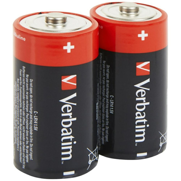 Verbatim Bateria alkaliczna C LR14 2szt  czarny/black 49922