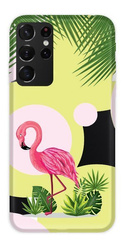 CaseGadget ETUI NADRUK FLAMING I KWIATY SAMSUNG GALAXY S21 ULTRA