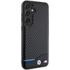 Etui BMW Leather Carbon na Samsung Galaxy S24+ - czarne