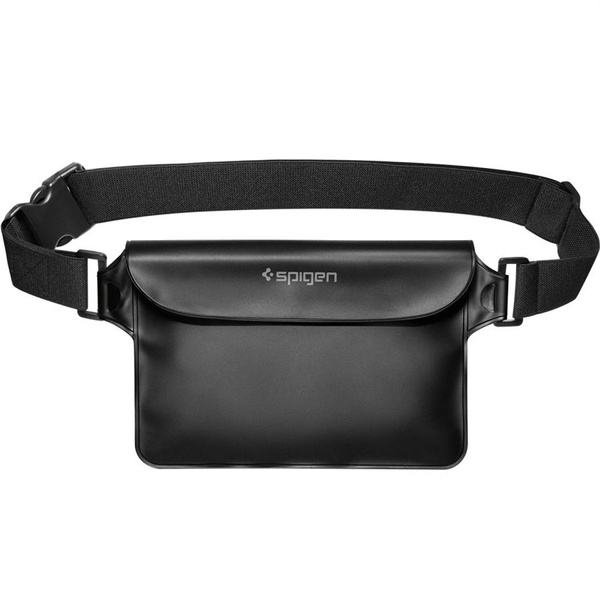 Torba Spigen Aqua Shield A621 wodoodporna biodrowa + etui unoszące się na wodzie - czarne
