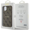 Guess GUHMP14SG4GFRW iPhone 14 / 15 / 13 6.1" brązowy/brown hardcase 4G Collection Leather Metal Logo MagSafe