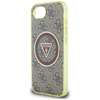 Etui Guess IML Metal Glitter 4G Circle   Triangle MagSafe do iPhone 16e brązowy