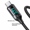 USAMS Kabel pleciony U78 USB-C 1.2mLED 6A Fast Charging czarny/black SJ544USB01 (US-SJ544)