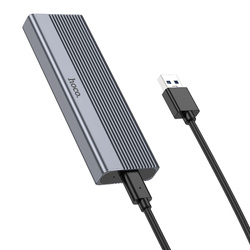 Obudowa do dysków Hoco SSD M.2 SATA M key B+M key do 4TB USB A USB3.2 / 6GBps HB47 szary