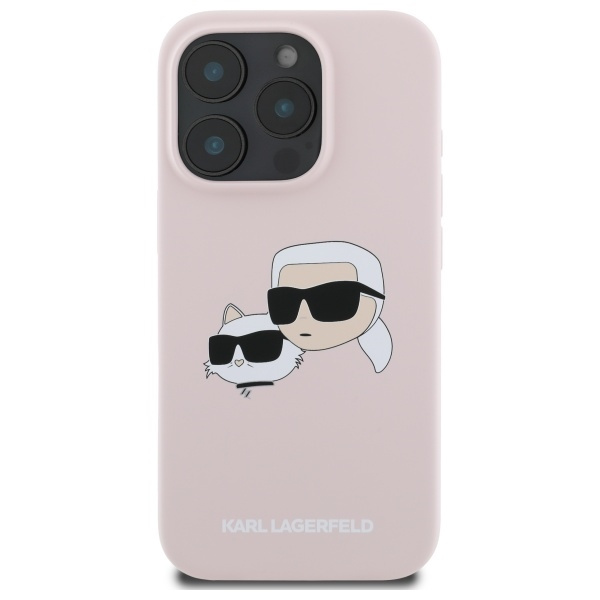 Karl Lagerfeld KLHMP16XSKCHPPLP iPhone 16 Pro Max różowy/pink HC MagSafe Sil Double Heads Print