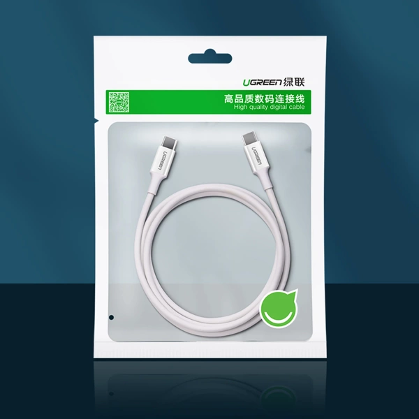 Kabel Ugreen US264 60517 USB-C / USB-C PD QC AFC 0.5m - biały