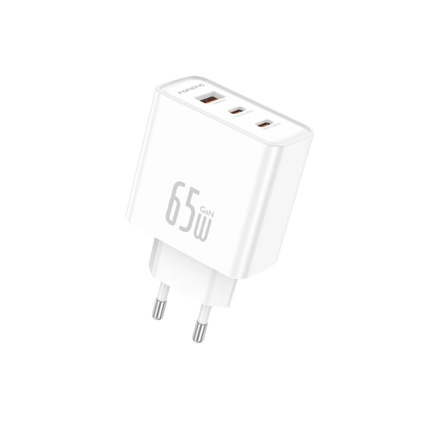 FONENG wall charger Gan50-EU GaN PD 65W 2xUSB-C + 1xUSB QC3.0 White