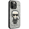 KARL LAGERFELD KLHCP14LGFKPG IPHONE 14 PRO 6,1" HARDCASE SREBRNY/SILVER GLITTER FLAKES IKONIK