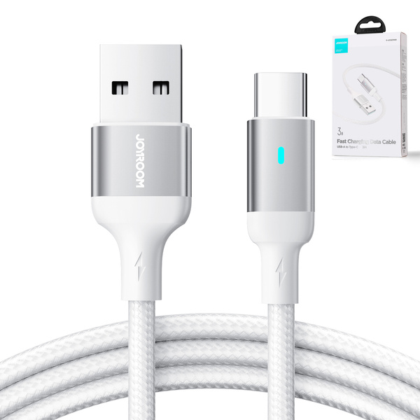 JOYROOM USB CABLE - USB C 3A FOR FAST CHARGING AND DATA TRANSFER A10 SERIES 3 M WHITE (S-UC027A10)