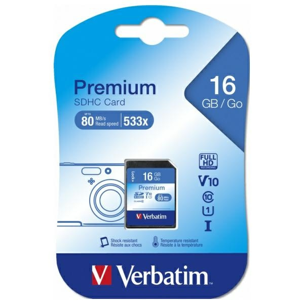 Verbatim Karta Premium U1 SDHC 16GB V10  czarny/black 43962