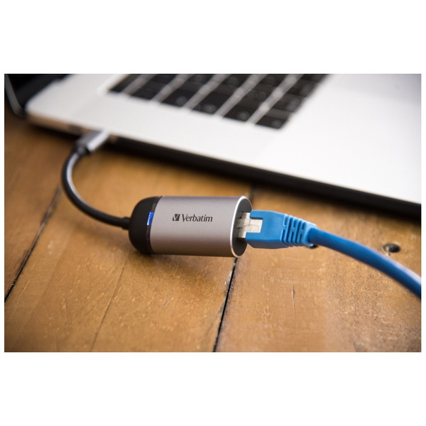 Verbatim Adapter USB-C - Ethernet        aluminiowy/aluminum 49146