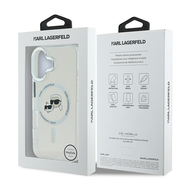 Karl Lagerfeld KLHMP16MHLSKCH iPhone Plus 6.7" biały/white hardcase IML Metal Karl&Choupette Head MagSafe